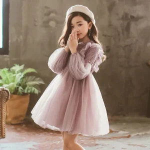 Lantern Sleeve Lace Princess Dress